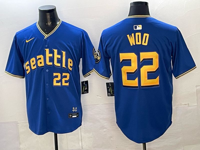 Men 2026 Seattle Mariners #22 Woo Blue City Edition Nike MLB Jersey 01->seattle mariners->MLB Jersey